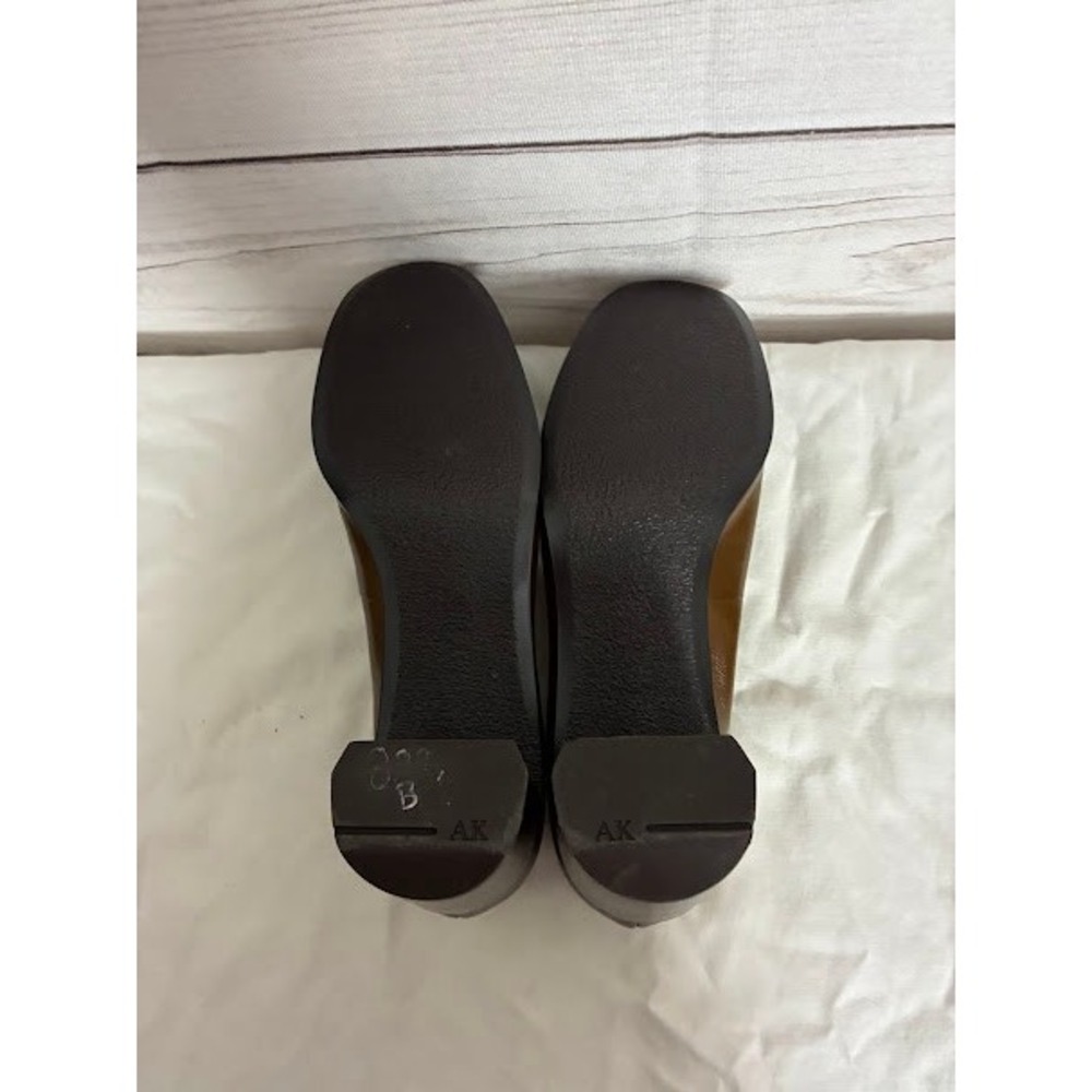 Anne Klein AK Womens Brown Leather Square Toe Block Heel Loafer Pumps Size 9 - Picture 6 of 7